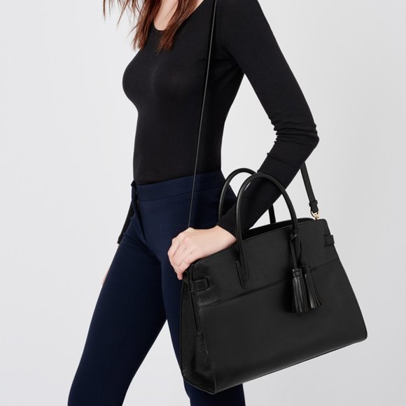 Cuyana Bags Cuyana Work Satchelbag In Pebbled Smooth Italian Leather Black Poshmark